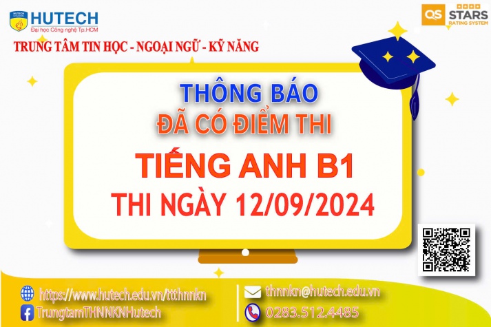 Thông báo đã có kết quả thi Ngoại ngữ, thi ngày 12/09/2024 2