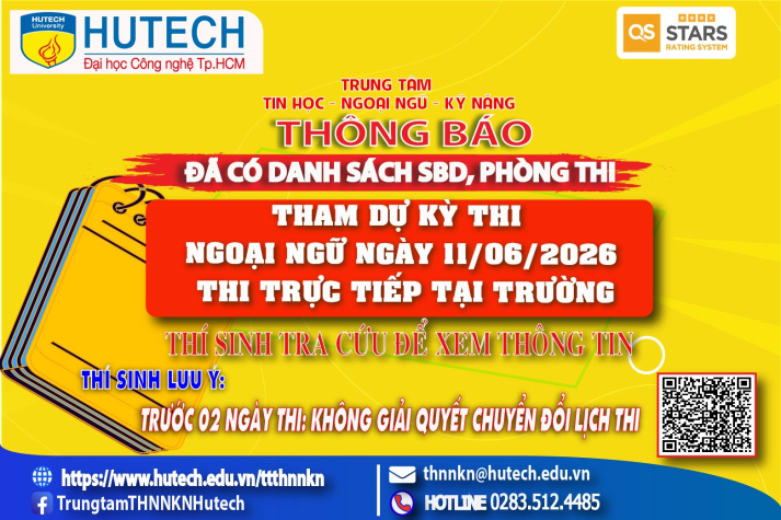 Đã có danh sách phòng thi, số bao danh Thi Ngoại ngữ, thi ngày 11/06/2026. Thi sinh tra cứu để biết thông tin 2