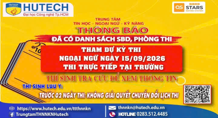 Đã có danh sách phòng thi, số bao danh Thi Ngoại ngữ, thi ngày 15/09/2026. Thi sinh tra cứu để biết thông tin 2
