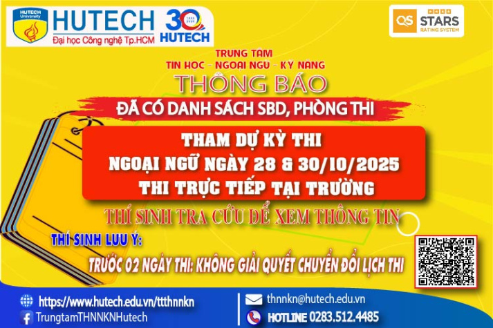 Đã có danh sách phòng thi, số bao danh Thi Ngoại ngữ, thi ngày 28;30/10/2025. Thi sinh tra cứu để biết thông tin 2