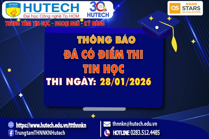 Thông báo đã có kết quả thi Tin học, thi ngày 28/01/2026. Thí sinh xem hướng dẫn để tra cứu 2