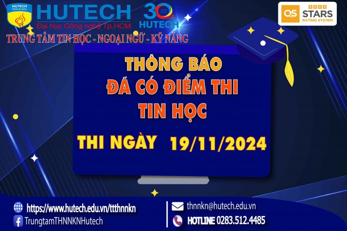 Thông báo đã có kết quả thi Tin học, thi ngày 19/11/2024 2