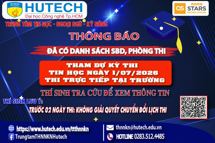 Đã có danh sách phòng thi, số bao danh Thi Tin học, thi ngày 1/07/2026. Thi sinh tra cứu để biết thông tin 2