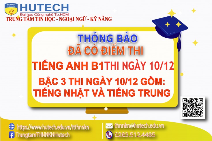 Thông báo đã có kết quả thi Tiếng Anh B1, Bậc 3 thi ngày 10/12/2022 2