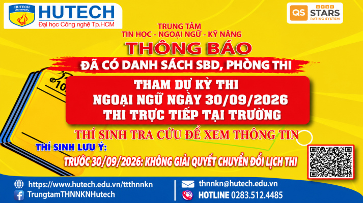 Đã có danh sách phòng thi, số bao danh Thi Ngoại ngữ, thi ngày 30/09/2026. Thi sinh tra cứu để biết thông tin 2