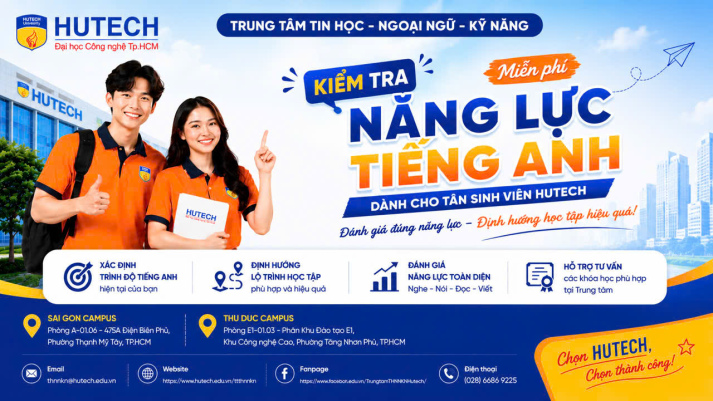 KIỂM TRA TRÌNH ĐỘ TIẾNG ANH MIỄN PHÍ DANH CHO TÂN SINH VIÊN KHOÁ 2026
