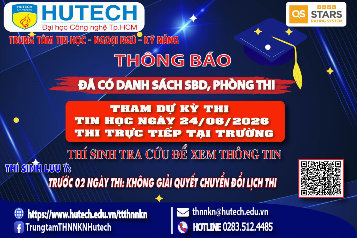 Đã có danh sách phòng thi, số bao danh Thi Tin học, thi ngày 24/06/2026. Thi sinh tra cứu để biết thông tin 2