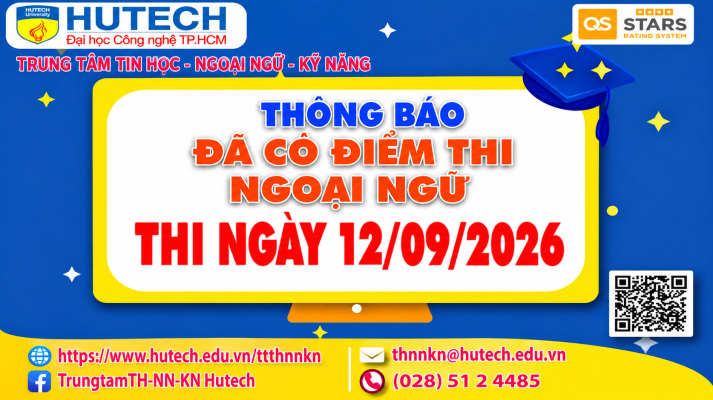 Thông báo đã có kết quả thi Ngoại ngữ, thi ngày 12/09/2026. Thí sinh tra cứu theo hướng dẫn 2