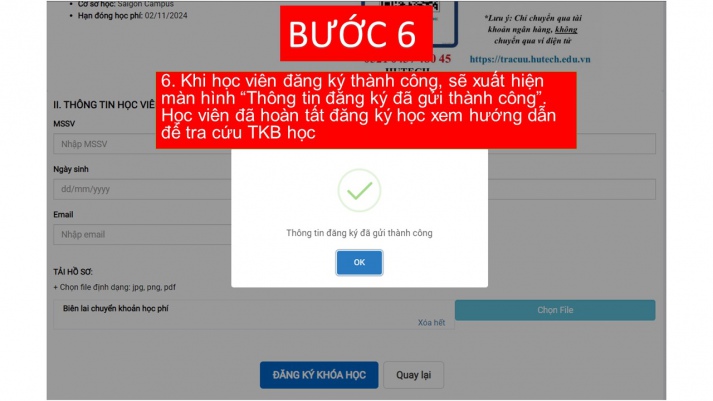 Hướng dẫn đăng ký các Khoá học - đăng ký tham dự các kỳ thi theo hình thức trực tuyến 9