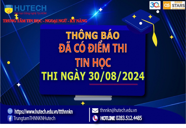 Thông báo đã có kết quả thi Tin học, thi ngày 30/08/2024 2