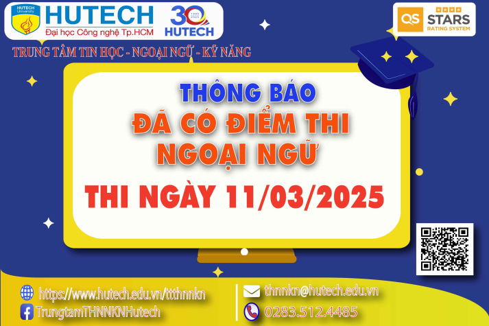 Thông báo đã có kết quả thi Ngoại ngữ, thi ngày 11/03/2025 2