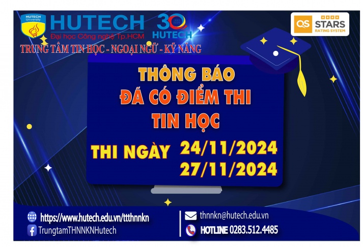 Thông báo đã có kết quả thi Tin học, thi ngày 24/11&27/11/2024 2