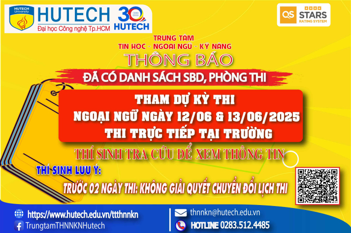Đã có danh sách phòng thi, số bao danh Thi Ngoại ngữ, thi ngày 12/06 & 13/06/2025. Thi sinh tra cứu để biết thông tin 2