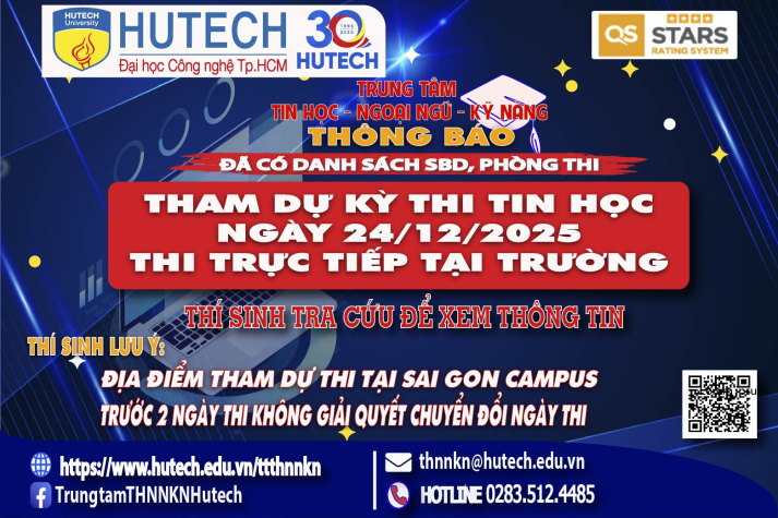 Đã có danh sách phòng thi, số bao danh thí sinh dự thi Tin học thi ngày 24/12/2025, thi sinh tra cứu để biết thông tin 2