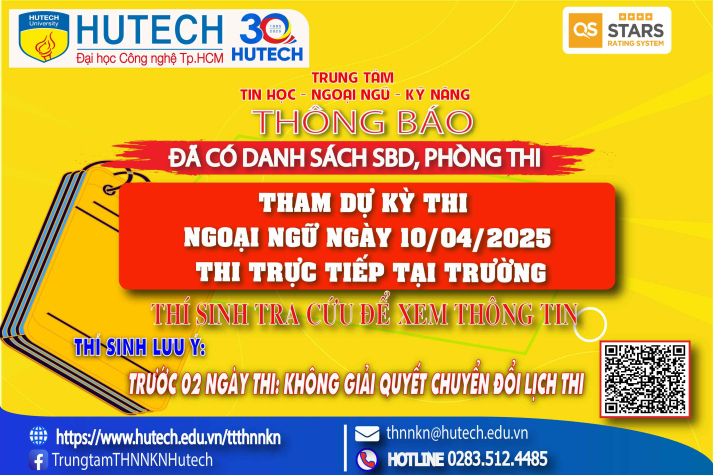 Đã có danh sách phòng thi, số bao danh Thi Ngoại ngữ, thi ngày 10/04/2025. Thi sinh tra cứu để biết thông tin 2
