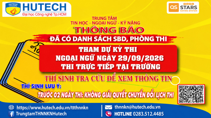 Đã có danh sách phòng thi, số bao danh Thi Ngoại ngữ, thi ngày 29/09/2026. Thi sinh tra cứu để biết thông tin 2