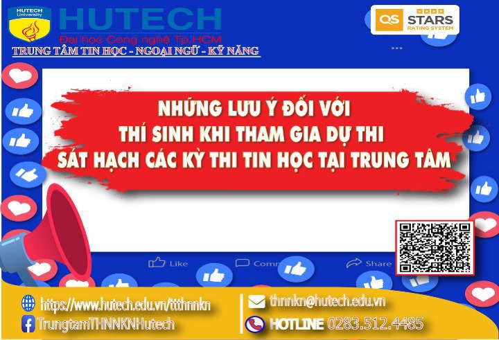 Những quy định đối với thí sinh khi tham gia các kỳ thi sát hạch Tin học tại trung tâm 2