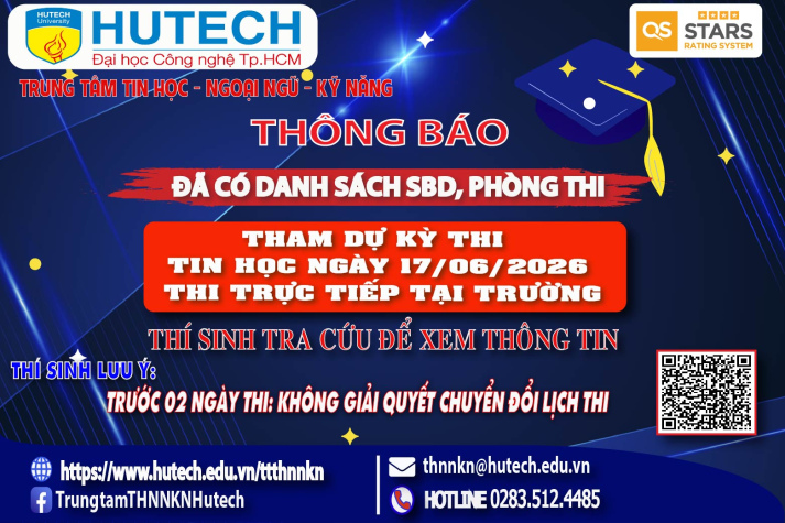 Đã có danh sách phòng thi, số bao danh Thi Tin học, thi ngày 17/06/2026. Thi sinh tra cứu để biết thông tin 2