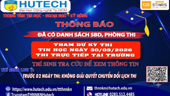 Đã có danh sách phòng thi, số bao danh Thi Tin học, thi ngày 30/09/2026. Thi sinh tra cứu để biết thông tin 2