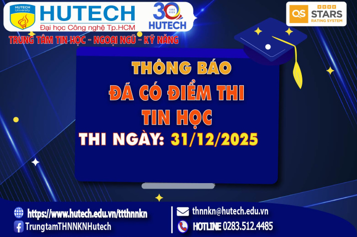 Thông báo đã có kết quả thi Tin học, thi ngày 31/12/2025. Thí sinh xem hướng dẫn để tra cứu 2
