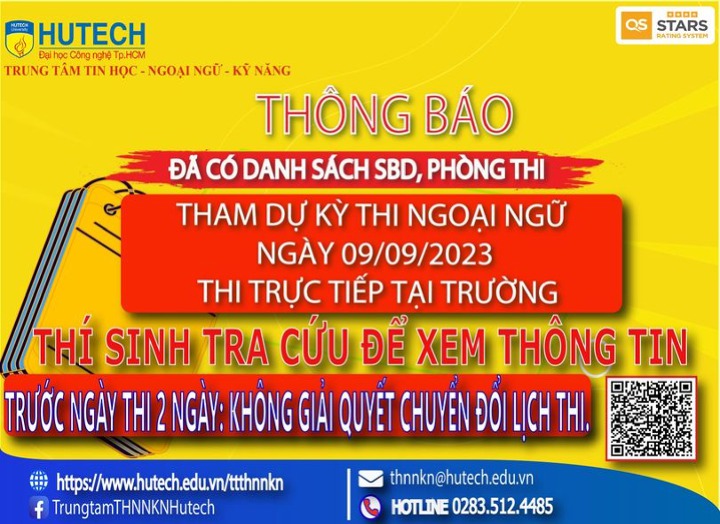 Đã có danh sách phòng thi, số bao danh Thi Ngoại ngữ, thi ngày 9/09/2023. Thi sinh tra cứu để biết thông tin 2