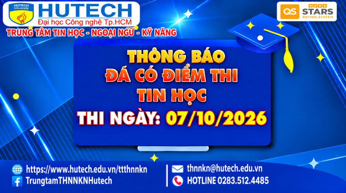 Thông báo đã có kết quả thi Tin học, thi ngày 7/10/2026. Thí sinh xem hướng dẫn để tra cứu 2