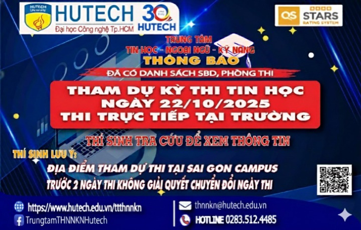 Đã có danh sách phòng thi, số bao danh thí sinh dự thi Tin học thi ngày 22/10/2025, thi sinh tra cứu để biết thông tin 2
