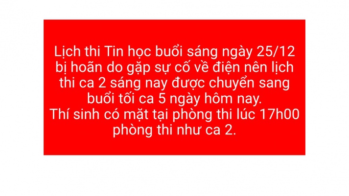 THÔNG BÁO LỊCH THI TIN HỌC NGÀY 25/12/2024 9