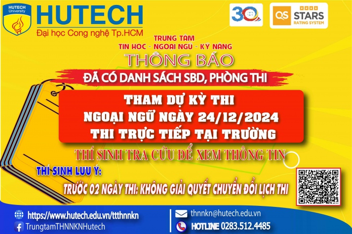 Đã có danh sách phòng thi, số bao danh Thi Ngoại ngữ, thi ngày 24/12/2024. Thi sinh tra cứu để biết thông tin 2