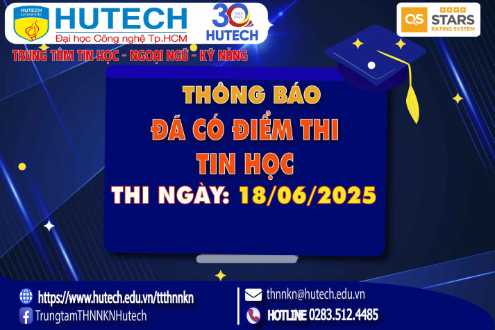 Thông báo đã có kết quả thi Tin học, thi ngày 18/06/2025.Thí sinh xem hướng dẫn để tra cứu 2