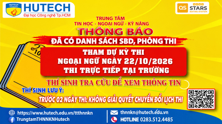 Đã có danh sách phòng thi, số bao danh Thi Ngoại ngữ, thi ngày 22/10/2026. Thi sinh tra cứu để biết thông tin 2