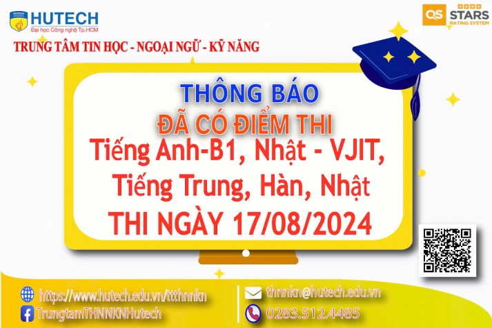 Thông báo đã có kết quả thi Ngoại ngữ, thi ngày 17/08/2024 2