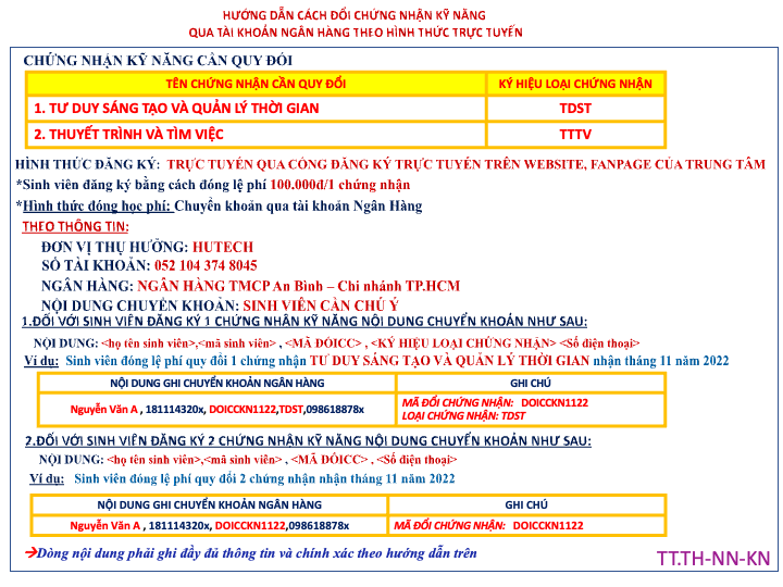Những lưu ý khi đăng ký quy đổi 2 giấy chứng nhận Môn kỹ năng 3