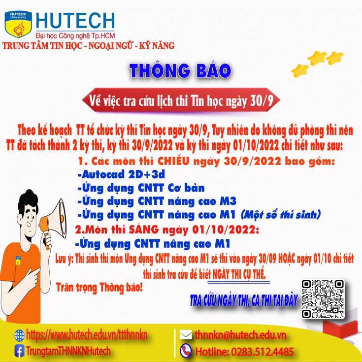 Trung tâm Tin học - Ngoại ngữ - Kỹ năng Thông báo về việc tổ chức thi Tin học ngày 30/09 3