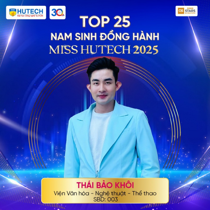 Thái Bảo Khôi - Sinh viên ngành Thanh nhạc vào Top 25 thí sinh xuất sắc nhất Nam sinh đồng hành cùng Miss HUTECH 2025 17