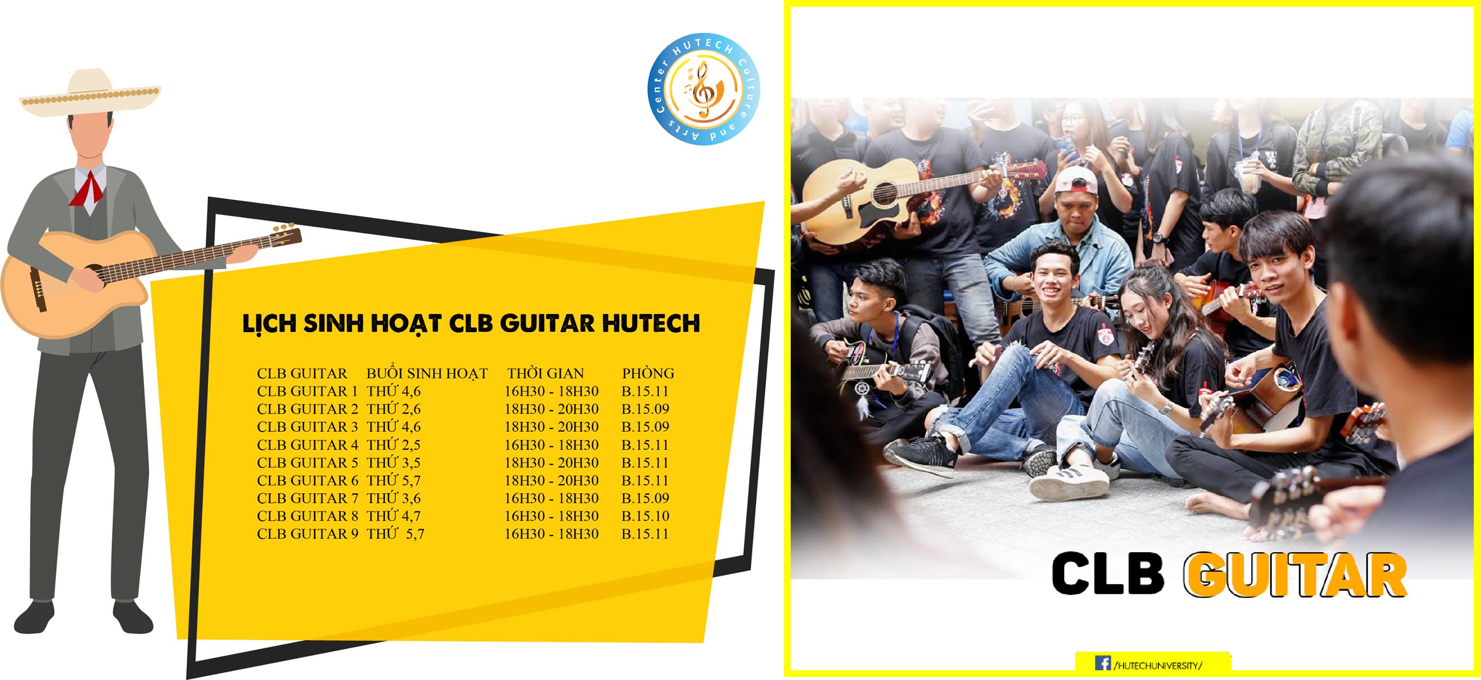 Lịch sinh hoạt CLB Guitar HUTECH 3