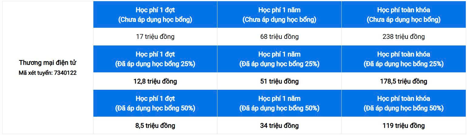 Học phí ngành Thương mại điện tử là bao nhiêu? 43