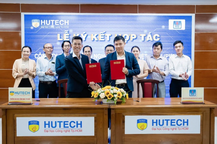 Đại diện HUTECH và PVCK ký kết hợp tác cùng nhau, mở ra nhiều cơ hội trong thời gian tới