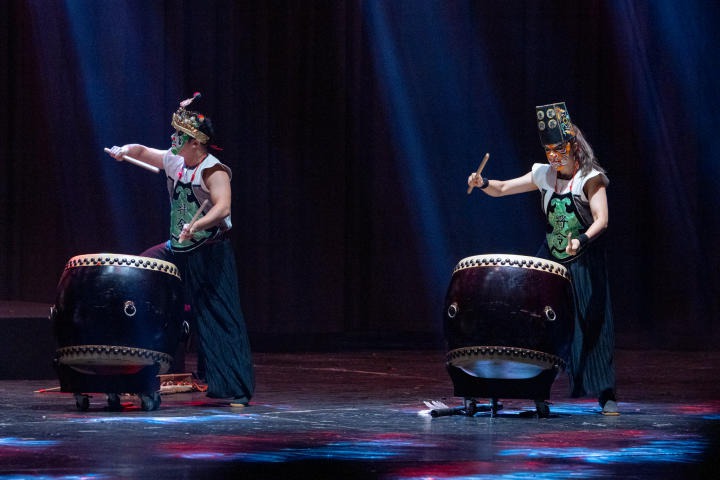 Đoàn trống nghệ thuật Ten - Drum Đài Loan đã trình diễn 8 tiết mục, điệu múa truyền thống đặc sắc HUTECH 3