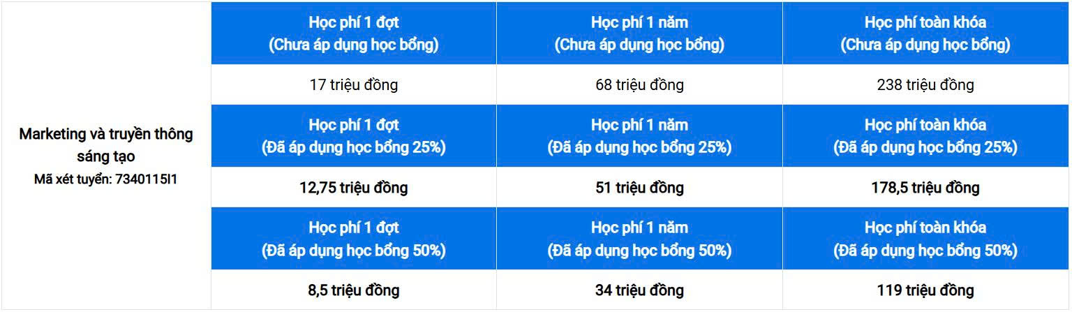 Chương trình đào tạo liên ngành Marketing và truyền thông sáng tạo 95