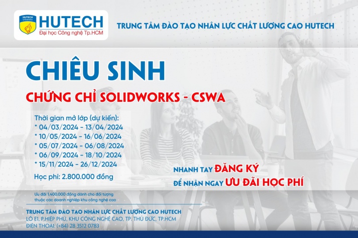 Chiêu sinh chứng chỉ Solidworks - CSWA Khóa 2024 2