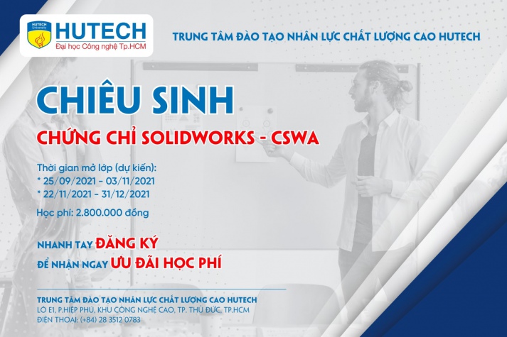 Chiêu sinh Khóa đào tạo chứng chỉ Solidworks - CSWA 2021 2