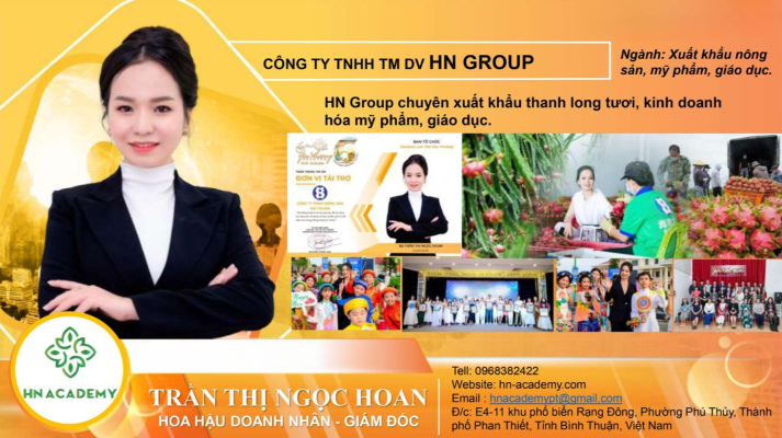 Ms. Trần Thị Ngọc Hoan - Hoa Hậu Doanh Nhân - Giám Đốc Công Ty TNHH TM DV HN Group 3
