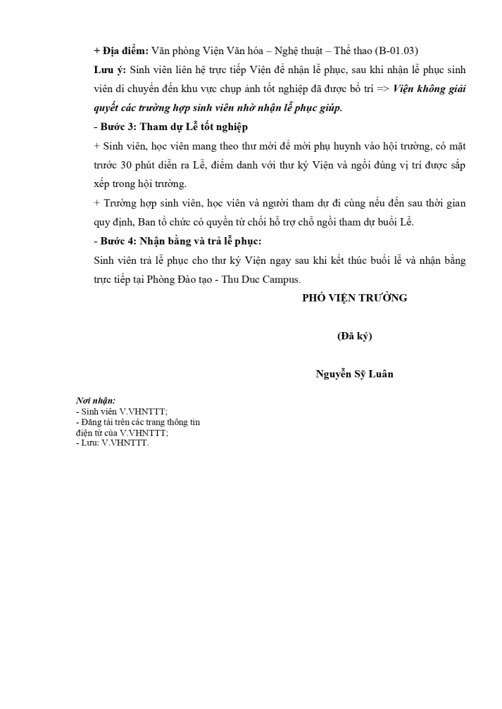 Thông báo về việc đăng ký tham dự Lễ trao bằng tốt nghiệp đợt 1 năm 2026 5