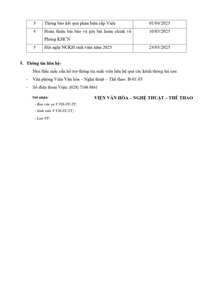 Thông báo Hội nghị Sinh viên Nghiên cứu Khoa học HUTECH 2025 3
