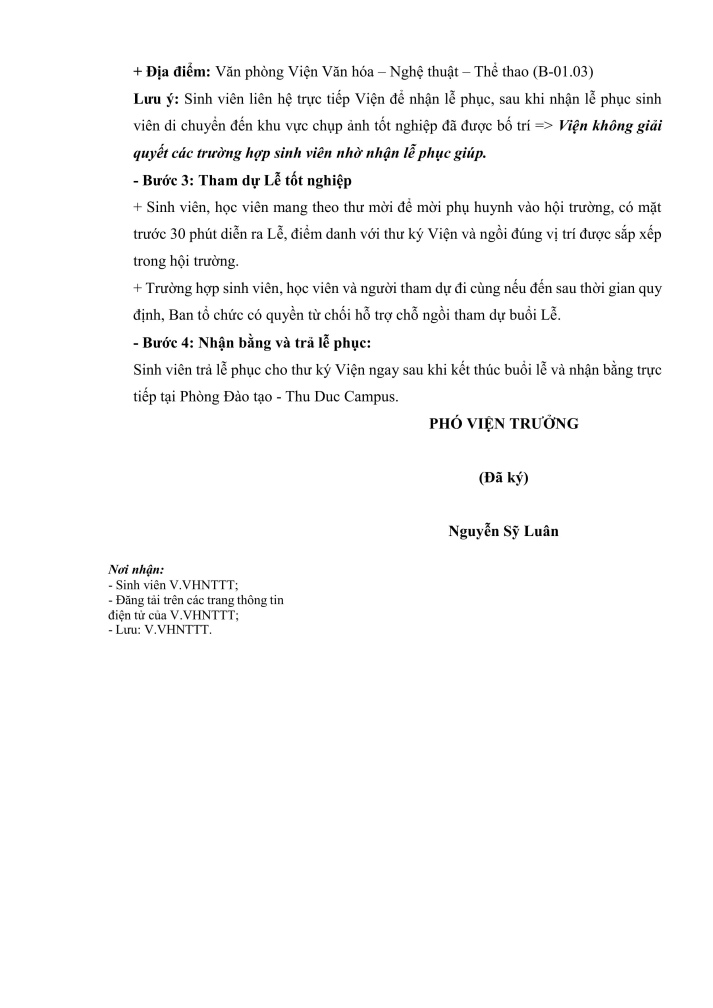 Thông báo về việc đăng ký tham dự Lễ trao bằng tốt nghiệp đợt 2 năm 2026 4