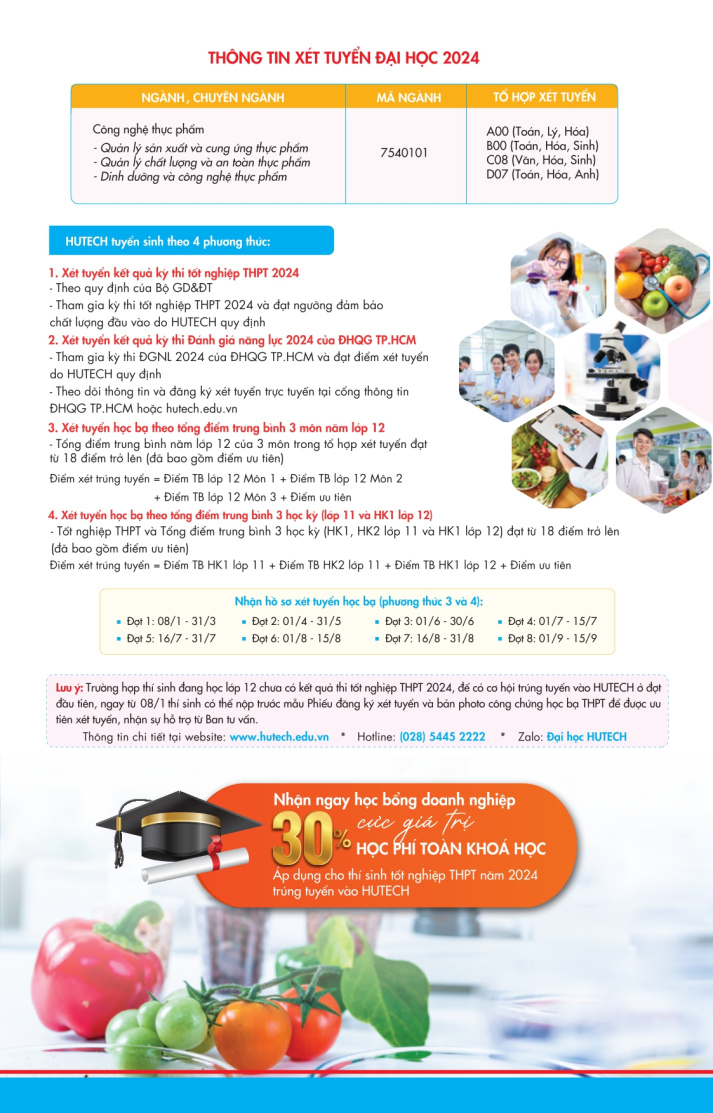 Brochure ngành Công nghệ Thực phẩm HUTECH 8
