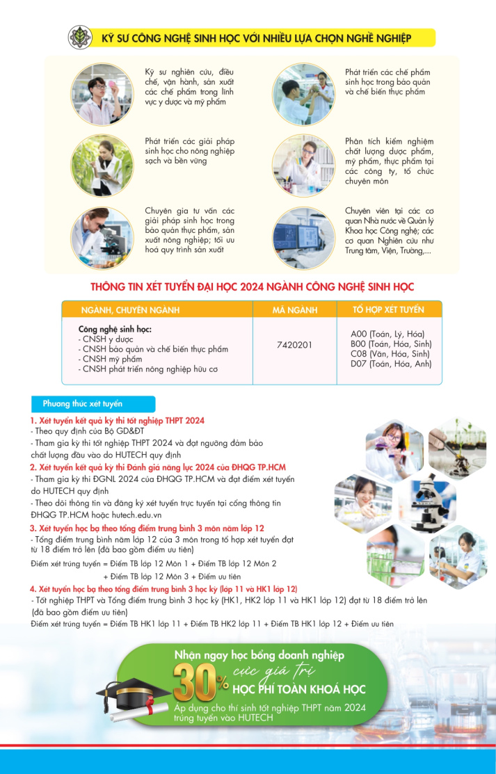 Brochure ngành Công nghệ Sinh học HUTECH 5