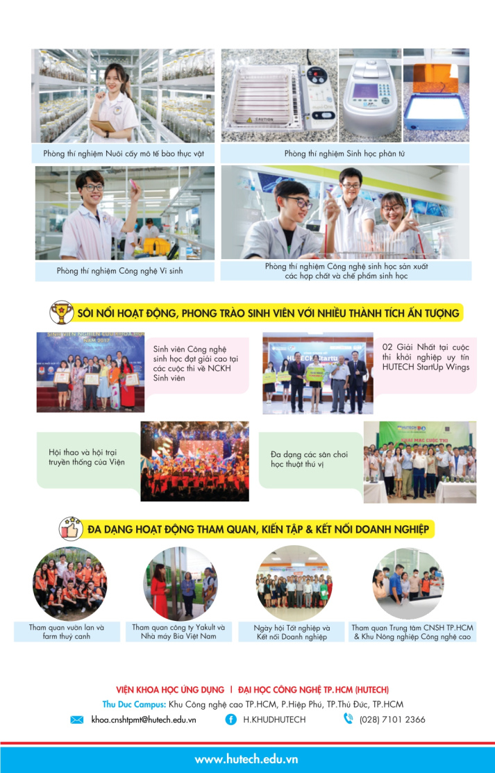 Brochure ngành Công nghệ Sinh học HUTECH 6