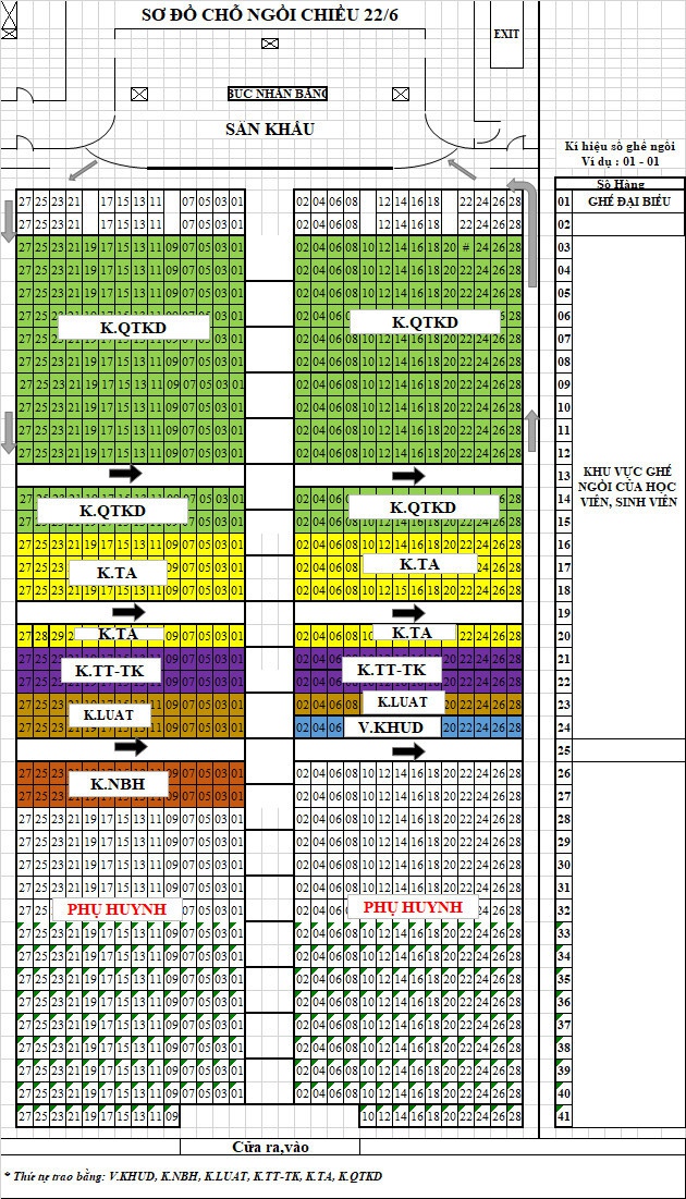 Danh sách vị trí chỗ ngồi - Lễ phát bằng Tốt nghiệp sáng 22/6/2024 21